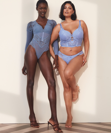 Soutien-gorge rembourré à armatures longline Kimberley, Bleu