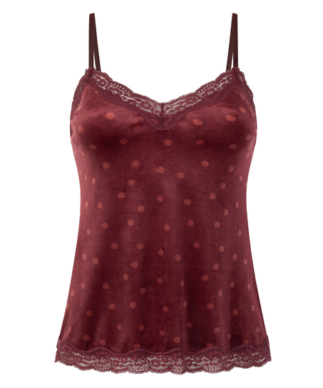 Camisole velours Dentelle, Violet