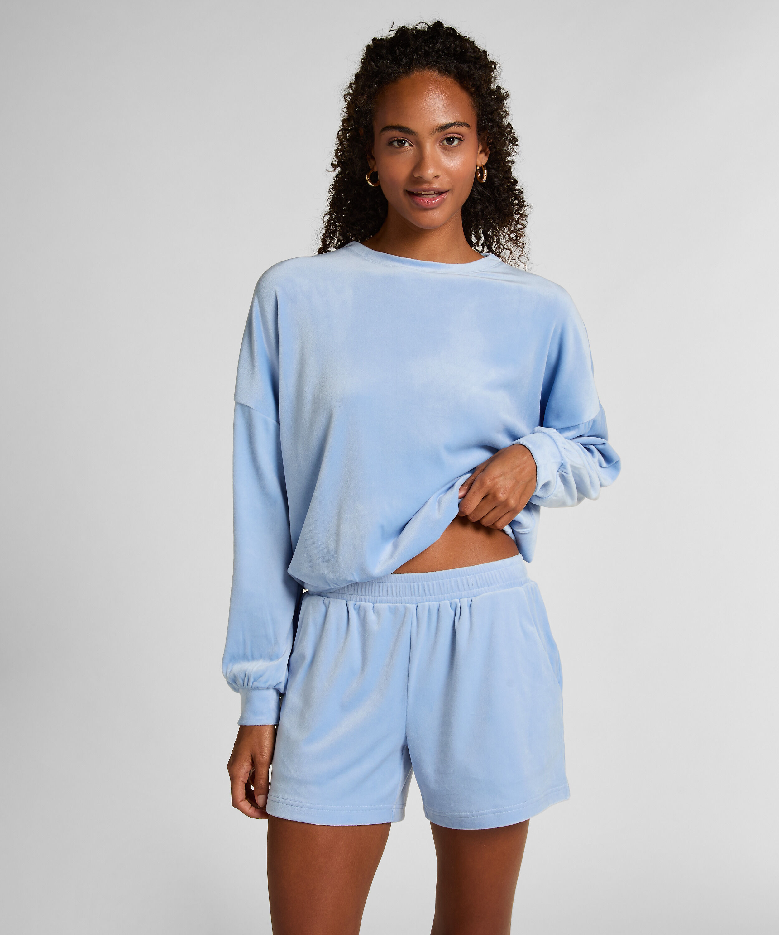 Short Velours Pocket, Bleu Short Velours Pocket, Bleu