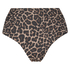 Bas de bikini coquin taille haute Leopard, Beige