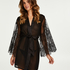 Kimono Chiffon Mesh Lace, Noir