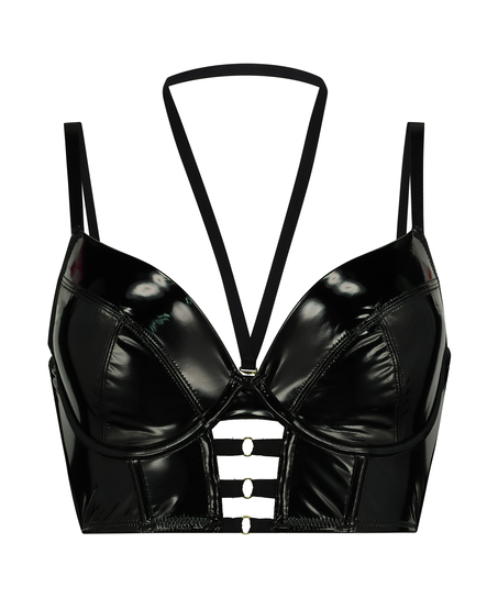 Vorgeformter Longline-Bügel-BH Seductress, Schwarz