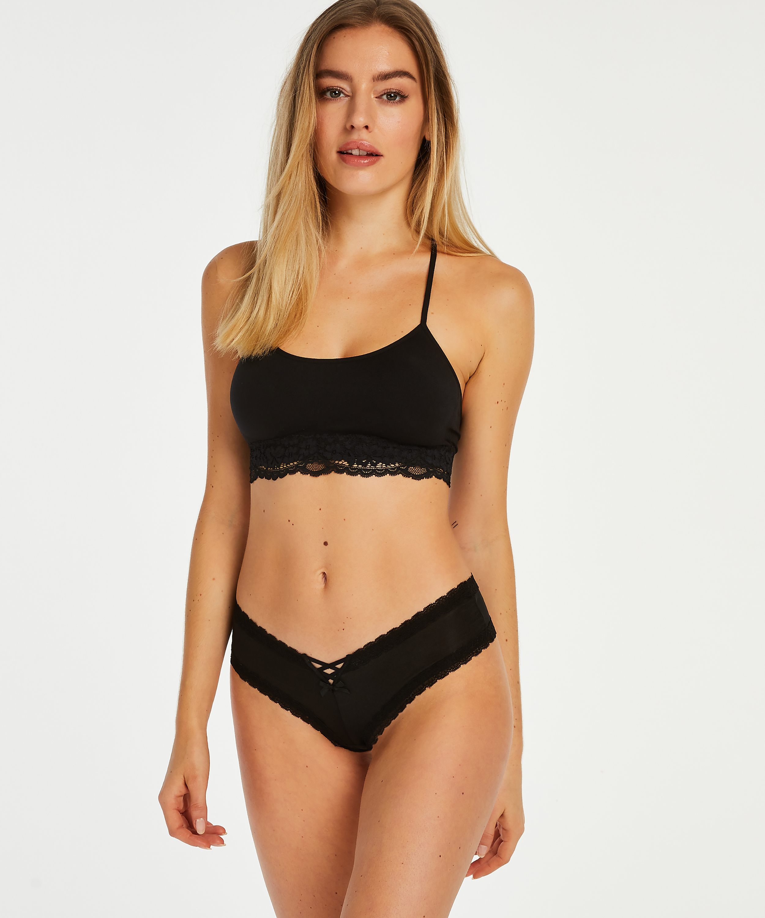 Slip br&eacute;silien Vixen, Noir, main