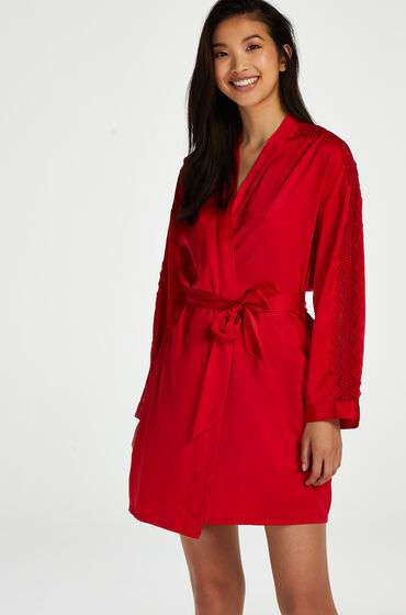 Hunkemöller Kimono en satin Rouge