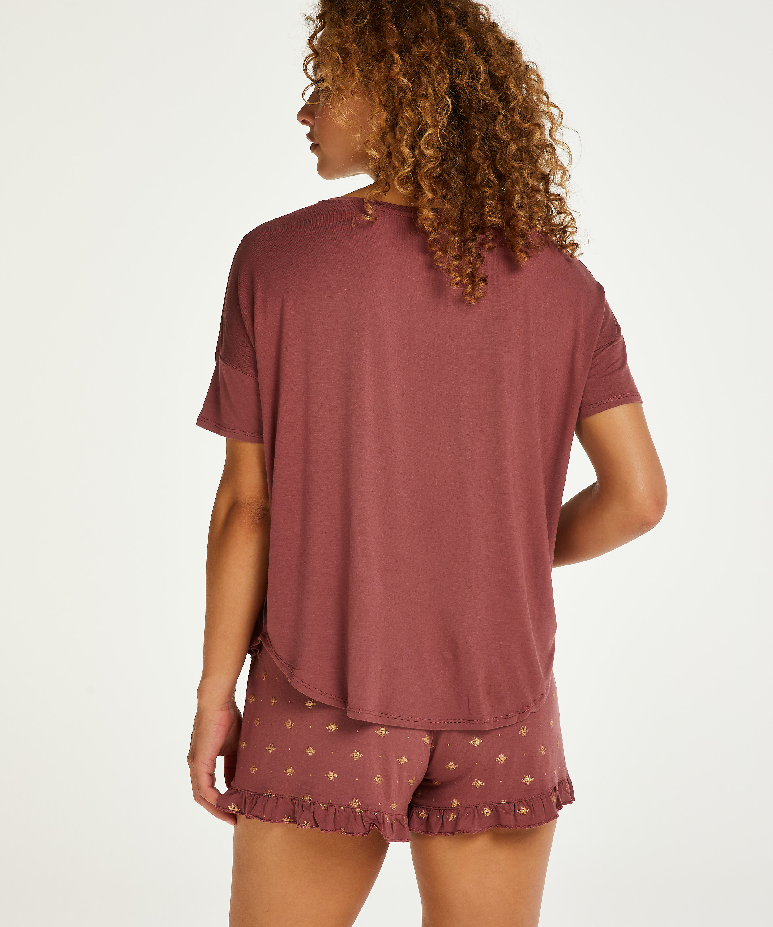 Ensemble de pyjama court, Rose, main