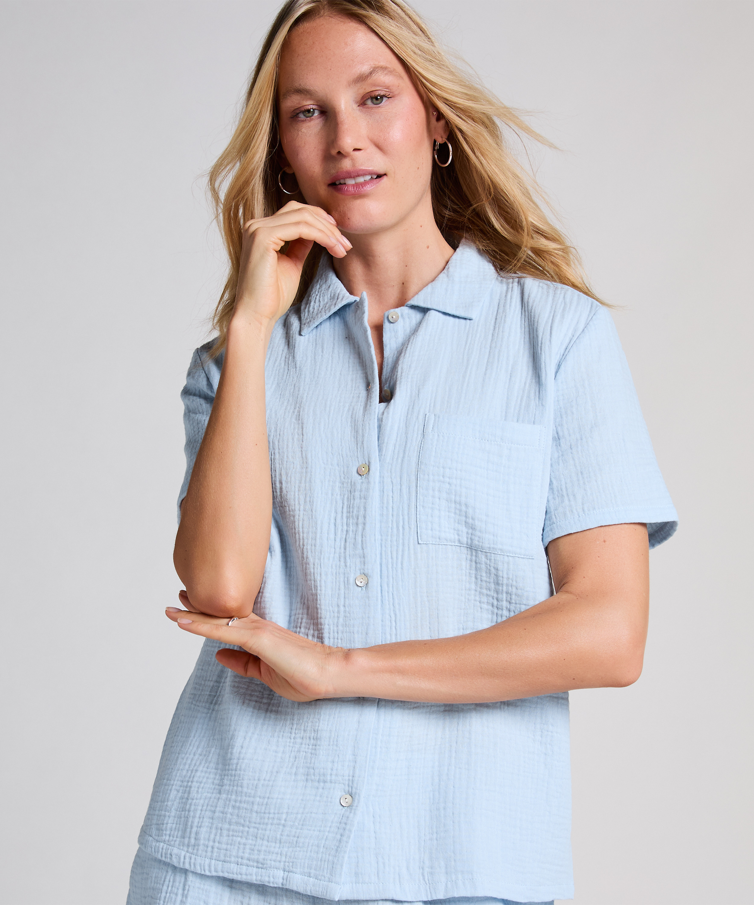 Musselin-Jacke, Blau, main