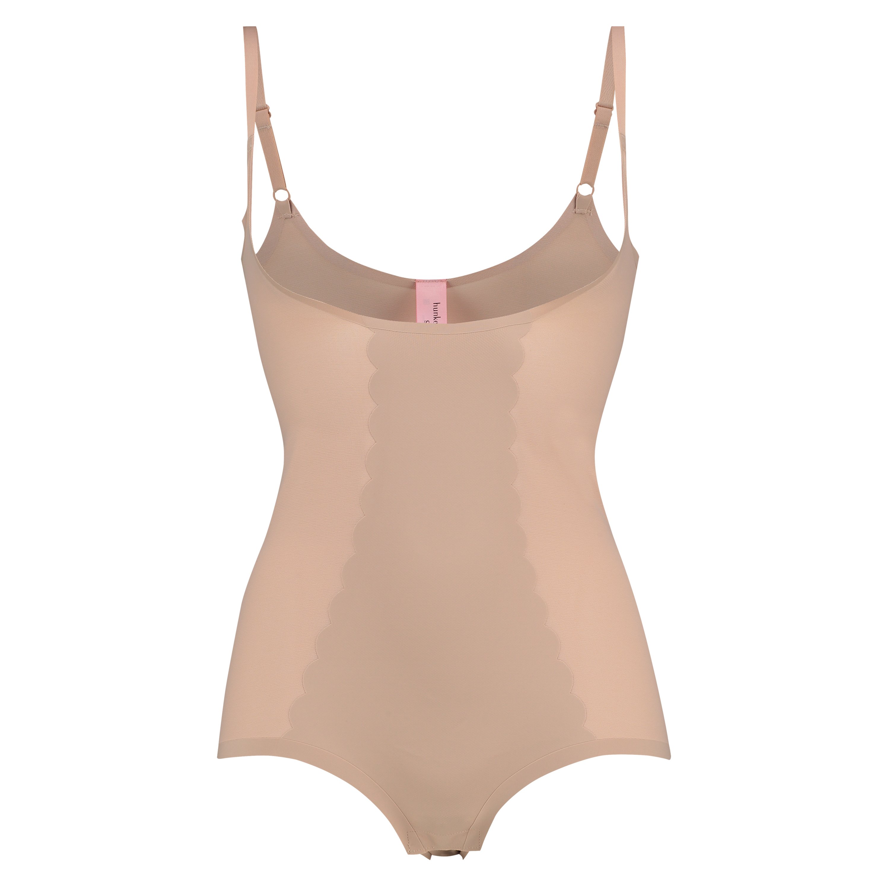 Body sculptant en dentelle festonnée - Level 3, Beige, main