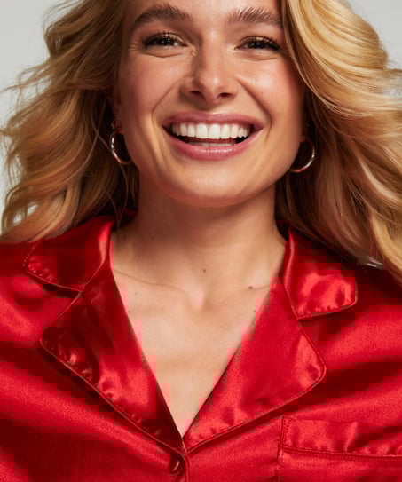 Langarmjacke Satin, Rot