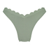 Bikini Slip mit hohem Beinausschnitt Scallop, grün