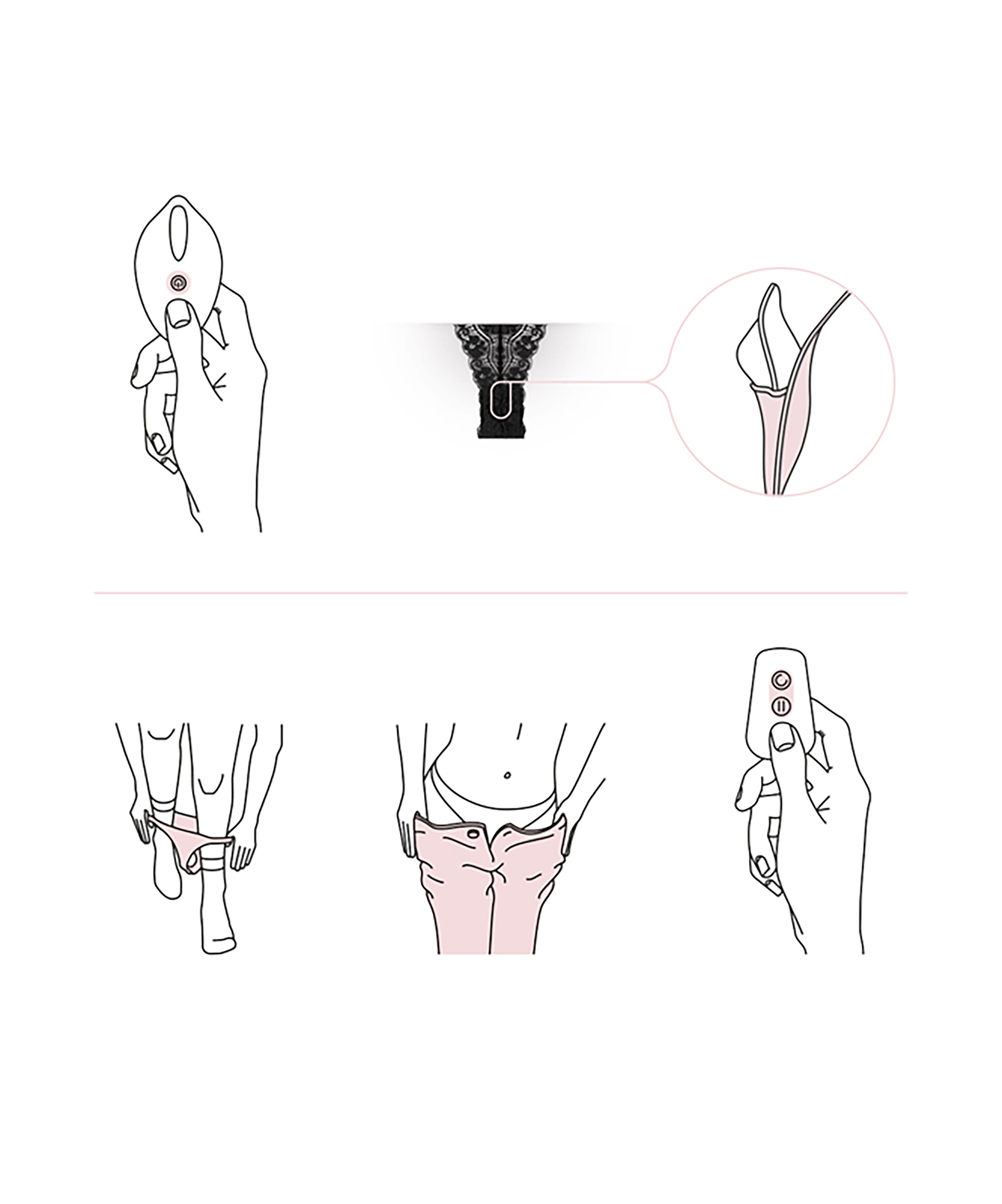 Ferngesteuerter Vibrator Spitzen-Tanga, Schwarz, main