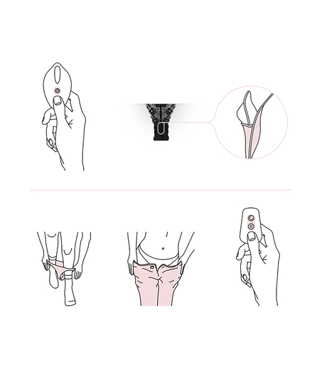 Ferngesteuerter Vibrator Spitzen-Tanga, Schwarz