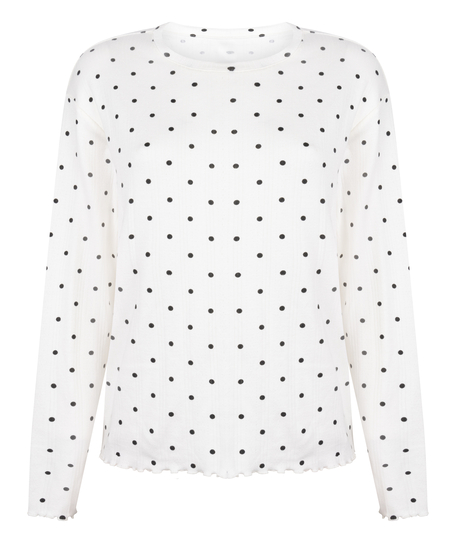 Pyjama Top Loose Pointelle, Blanc