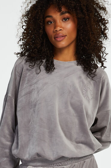 Hunkemöller Velours Top Grau