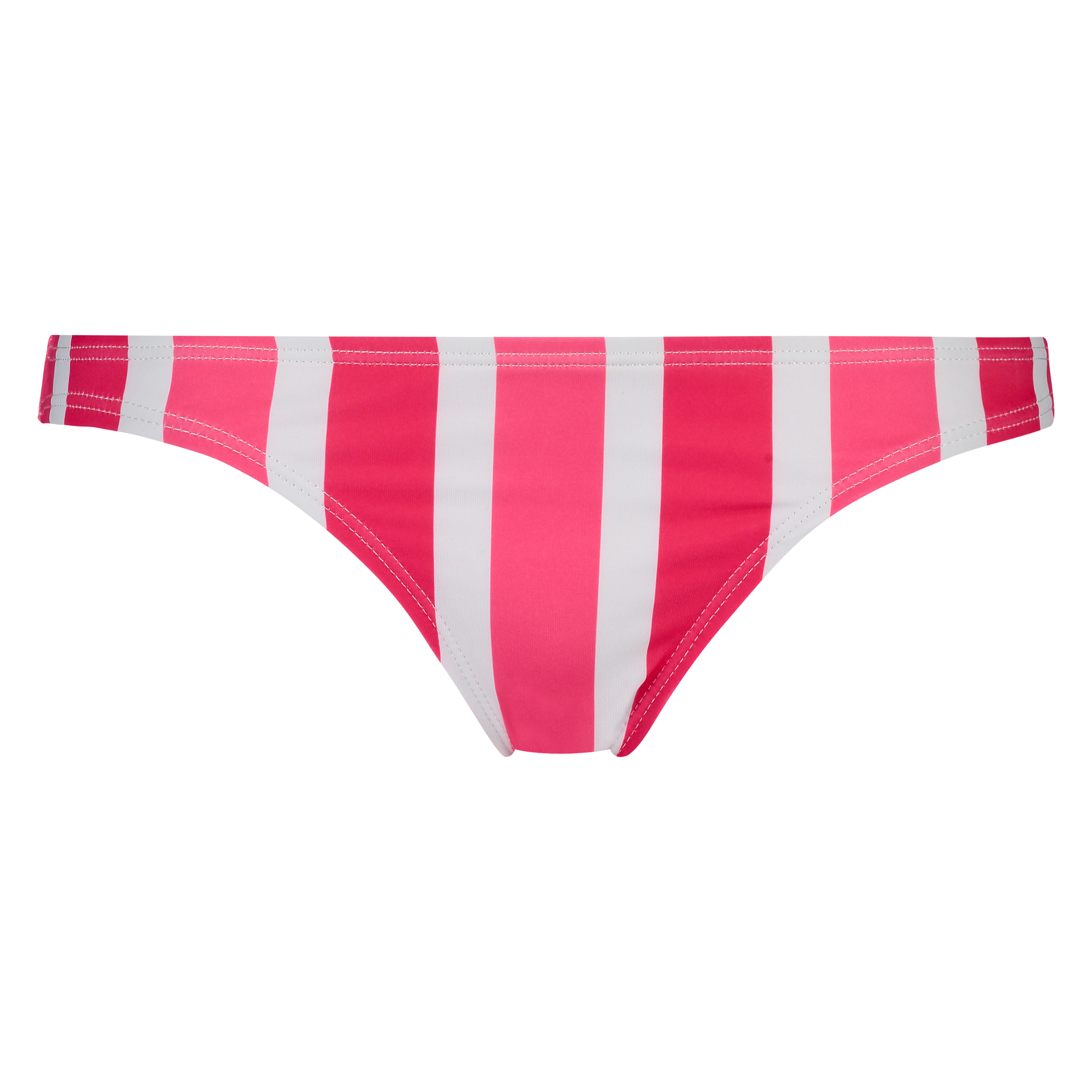 Slip de bikini brésilien taille basse Candy Stripes, Rose, main