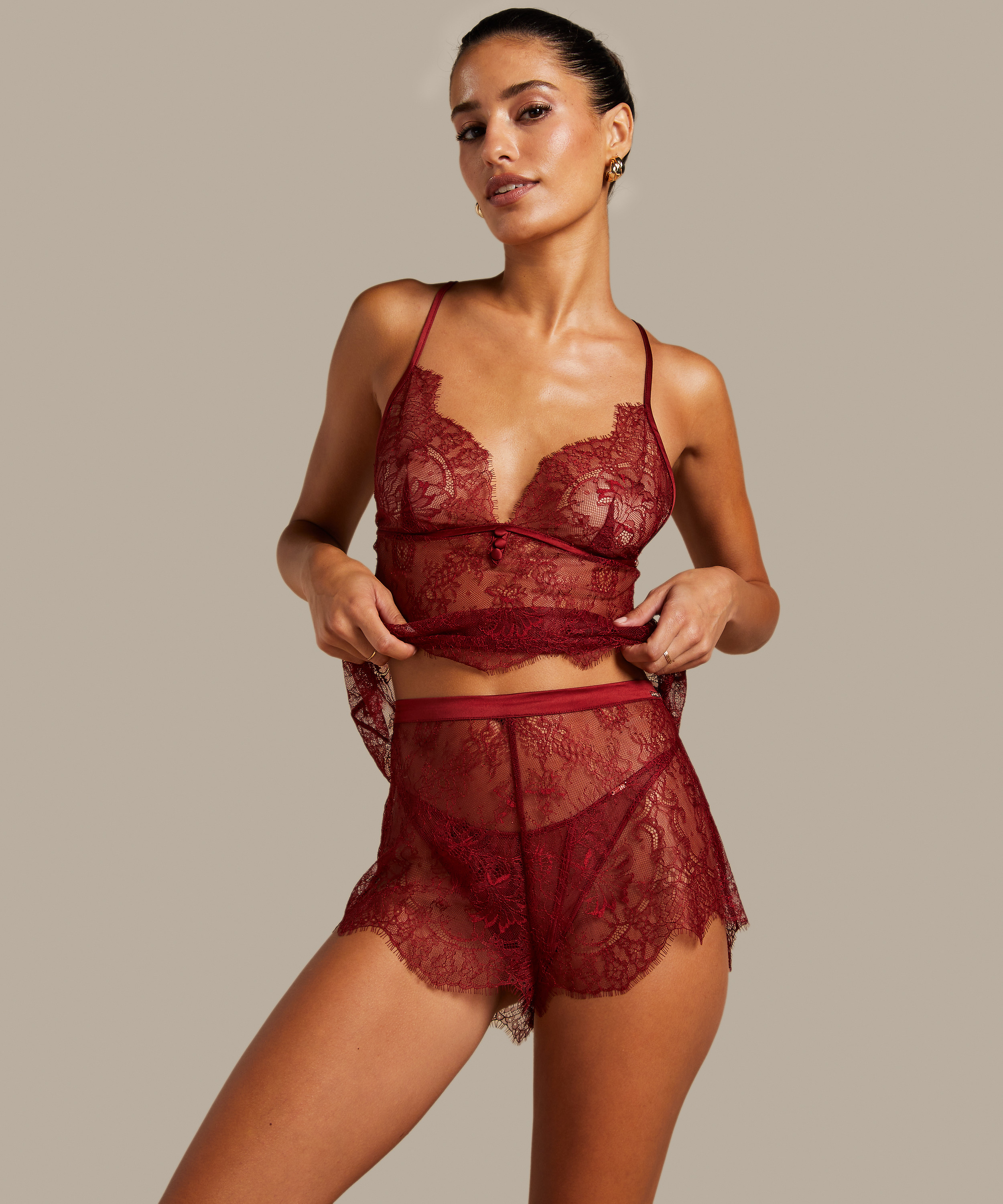 Shorts Lace Delphine, Rot, main