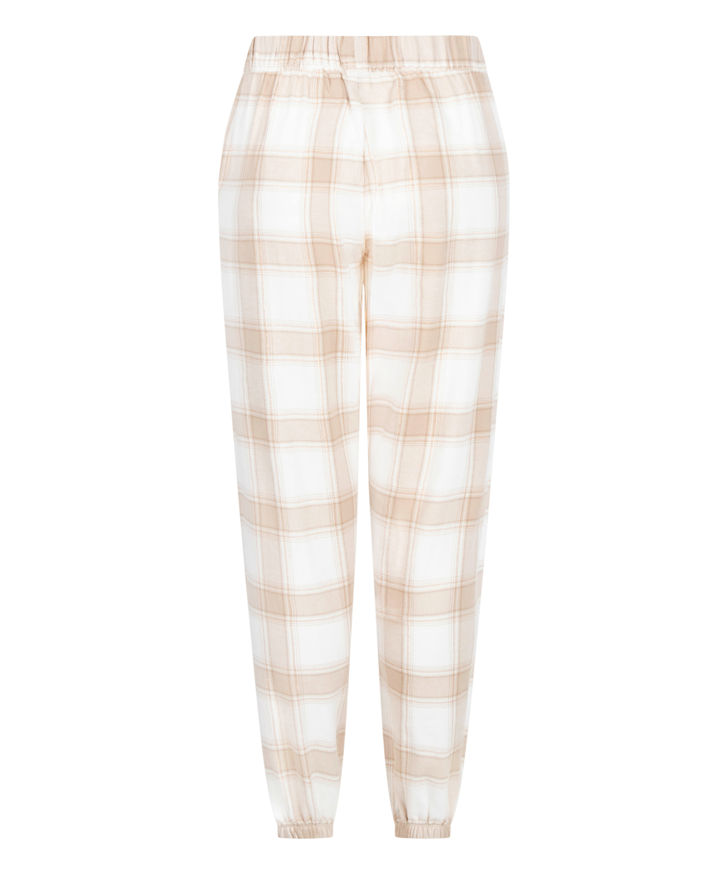 Pyjamahose aus Flanell, Beige, main