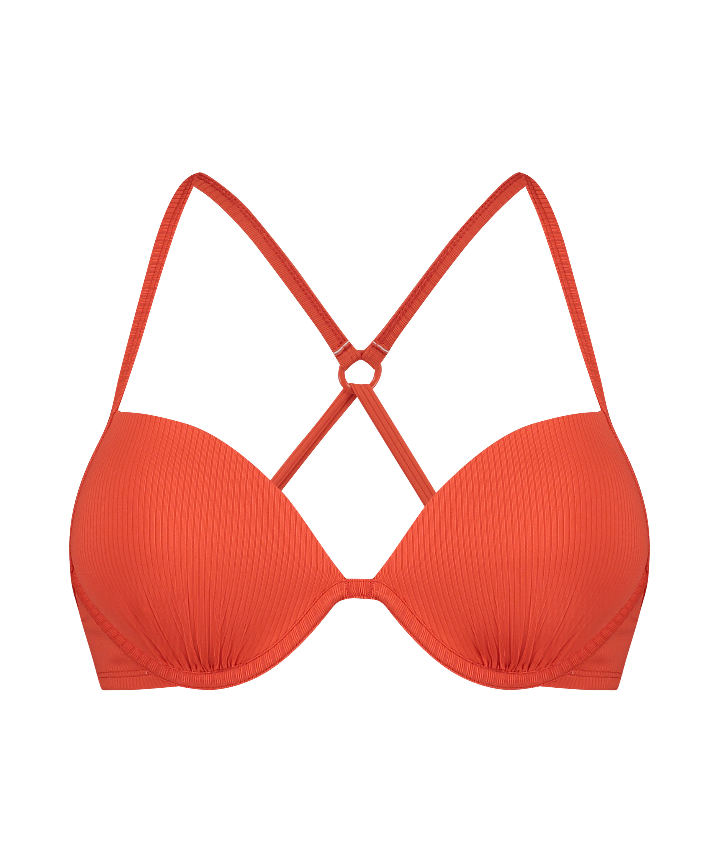 Geripptes Bikini-Oberteil Aruana, Orange, main
