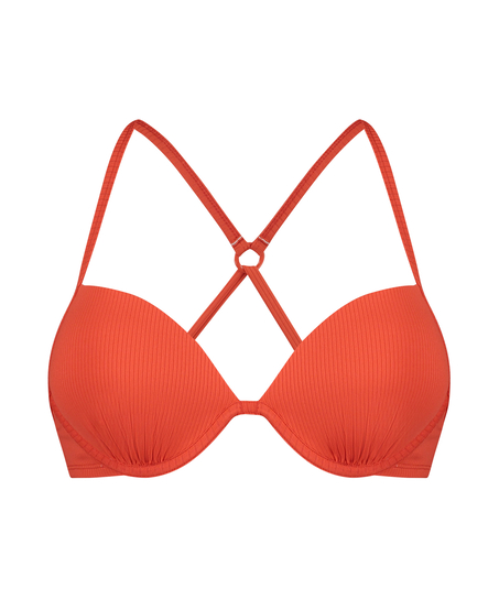 Geripptes Bikini-Oberteil Aruana, Orange