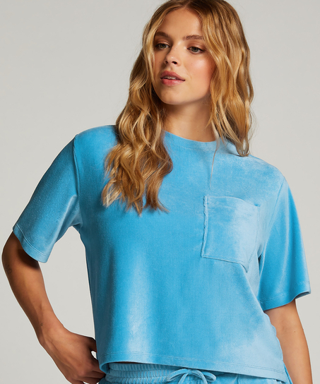 Top Rippsamt, Blau