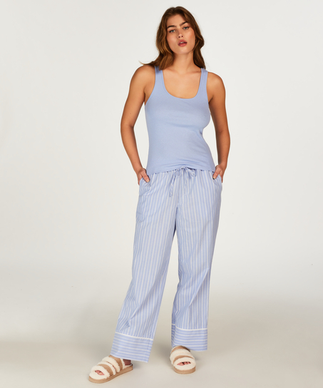 Pyjamahose Baumwolle, Blau