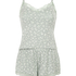 Spitzenbesetztes Jersey Pyjama-Set, Grün