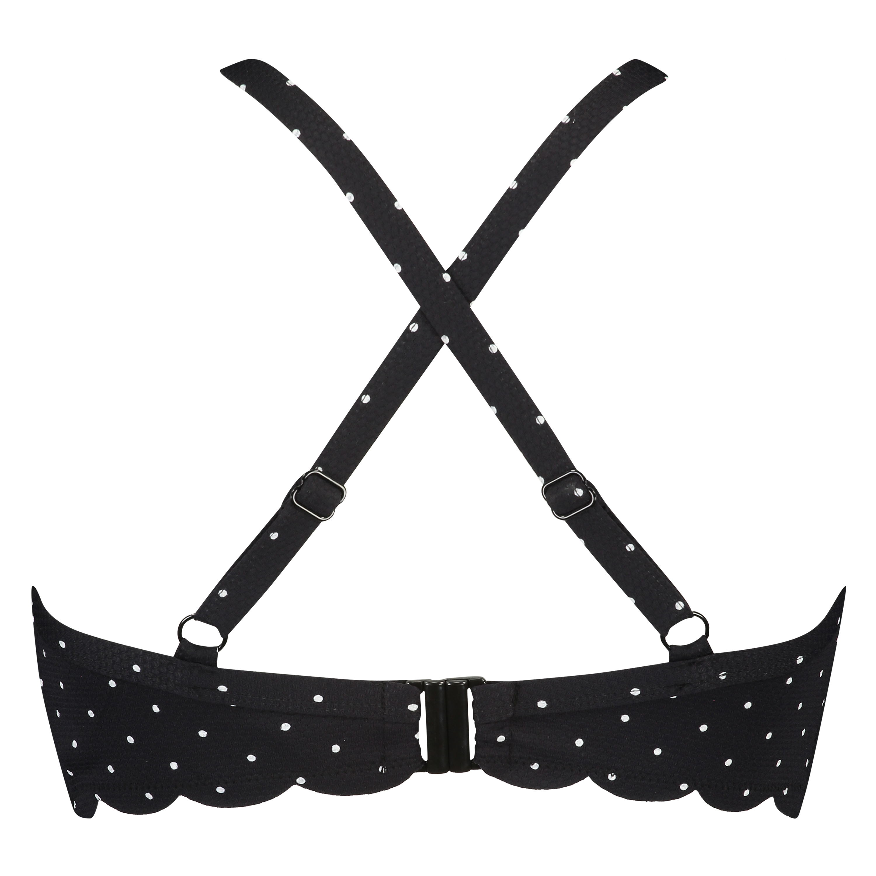 Haut de bikini &agrave; armatures pr&eacute;form&eacute; Scallop Taille E +, Noir, main