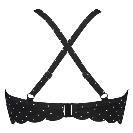 Haut de bikini &agrave; armatures pr&eacute;form&eacute; Scallop Taille E +, Noir