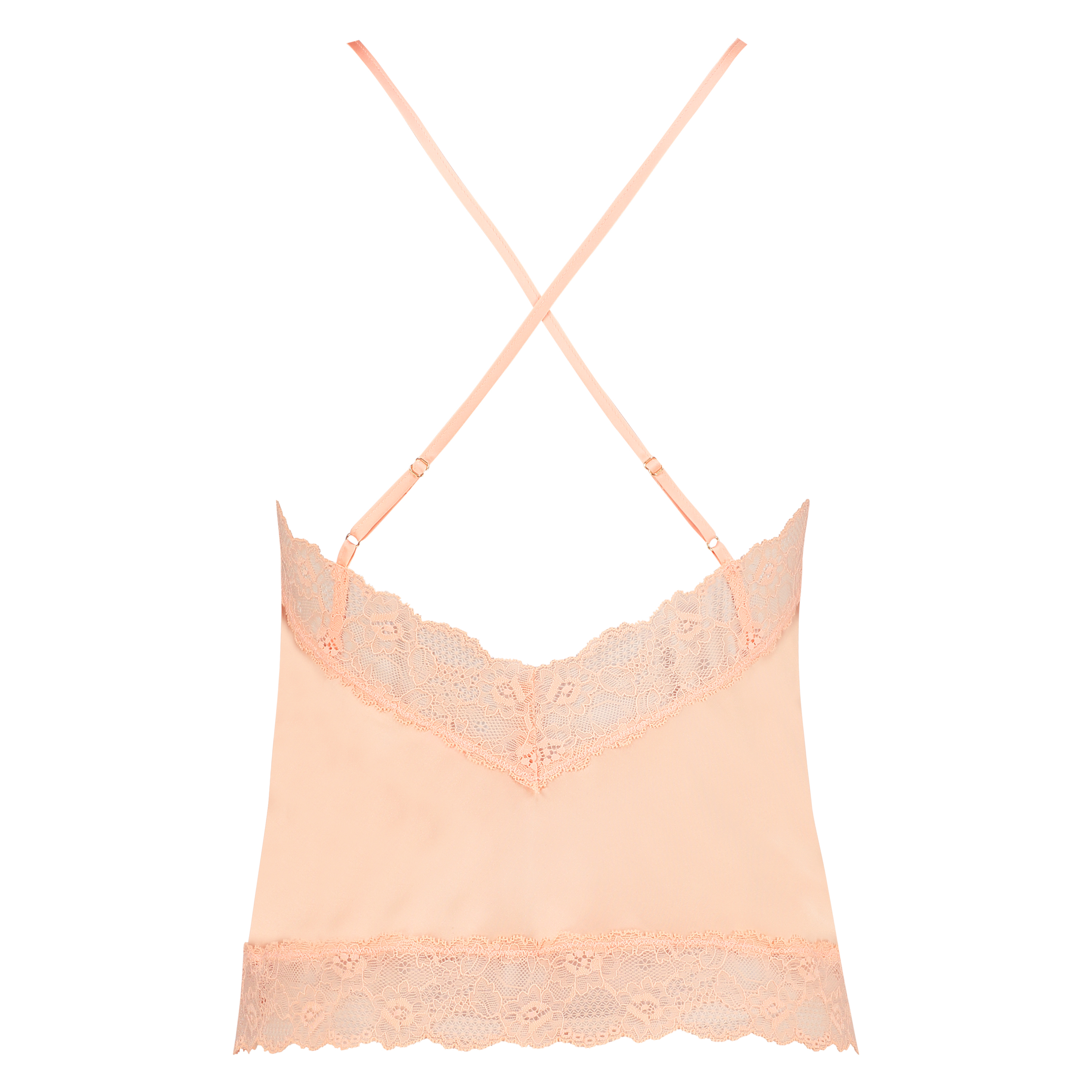 Haut de camisole Satin Dentelle, Orange, main