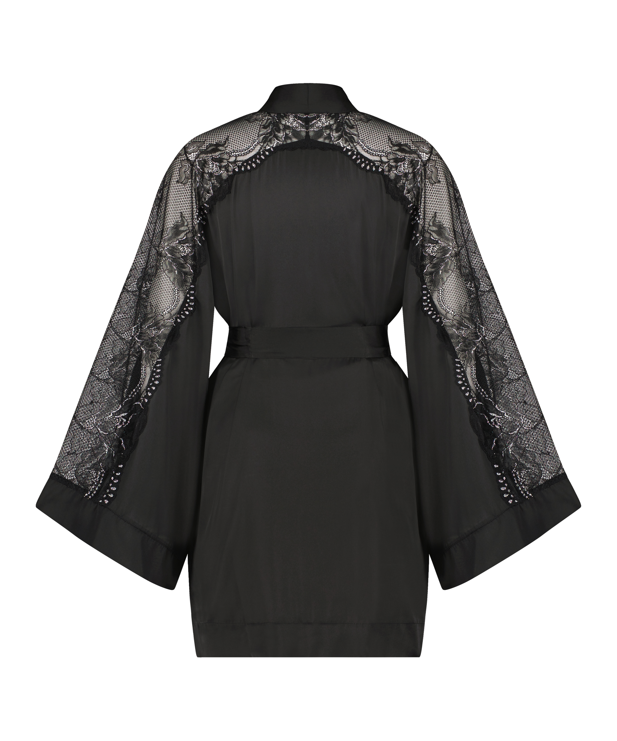Kimono Satin Donna Sparkle, Noir, main