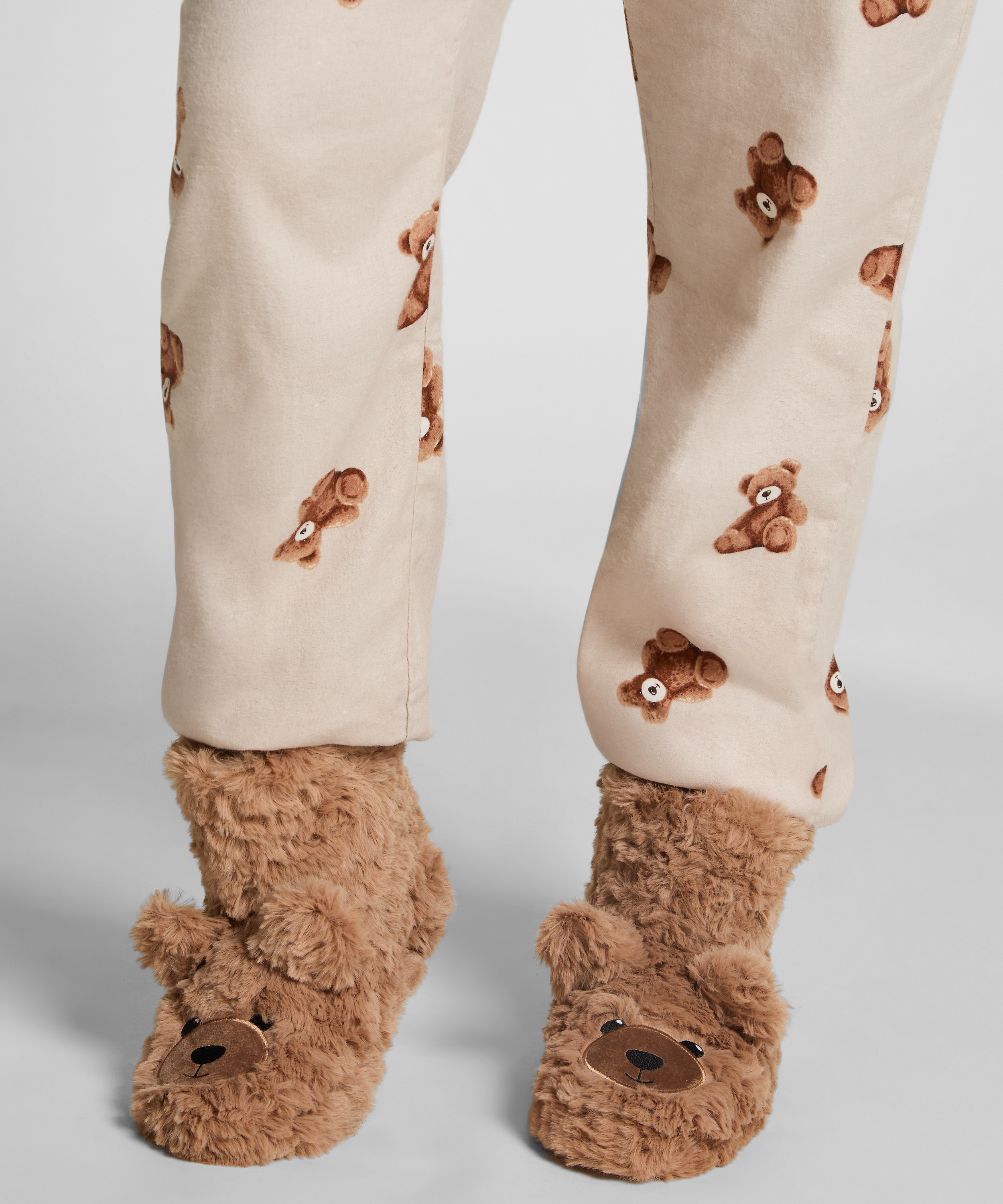 Chaussons Ours en Peluche, Beige, main
