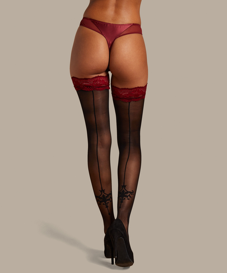 Stay-ups 20 Denier Noir Zoe, Rot