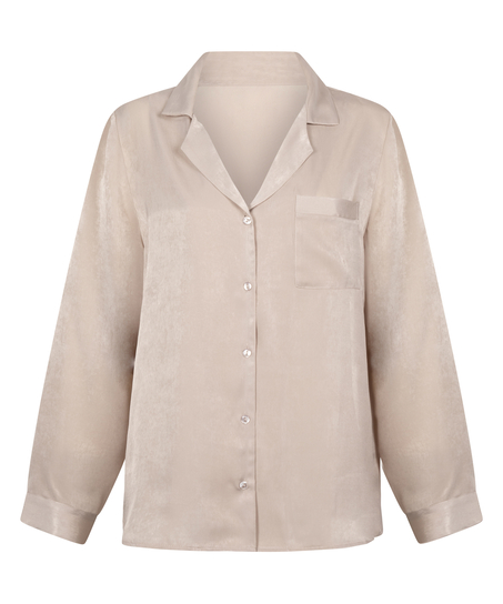 Langarmjacke Satin, Beige