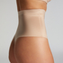 String taille haute avec gaine sculptante en dentelle scuba, Beige