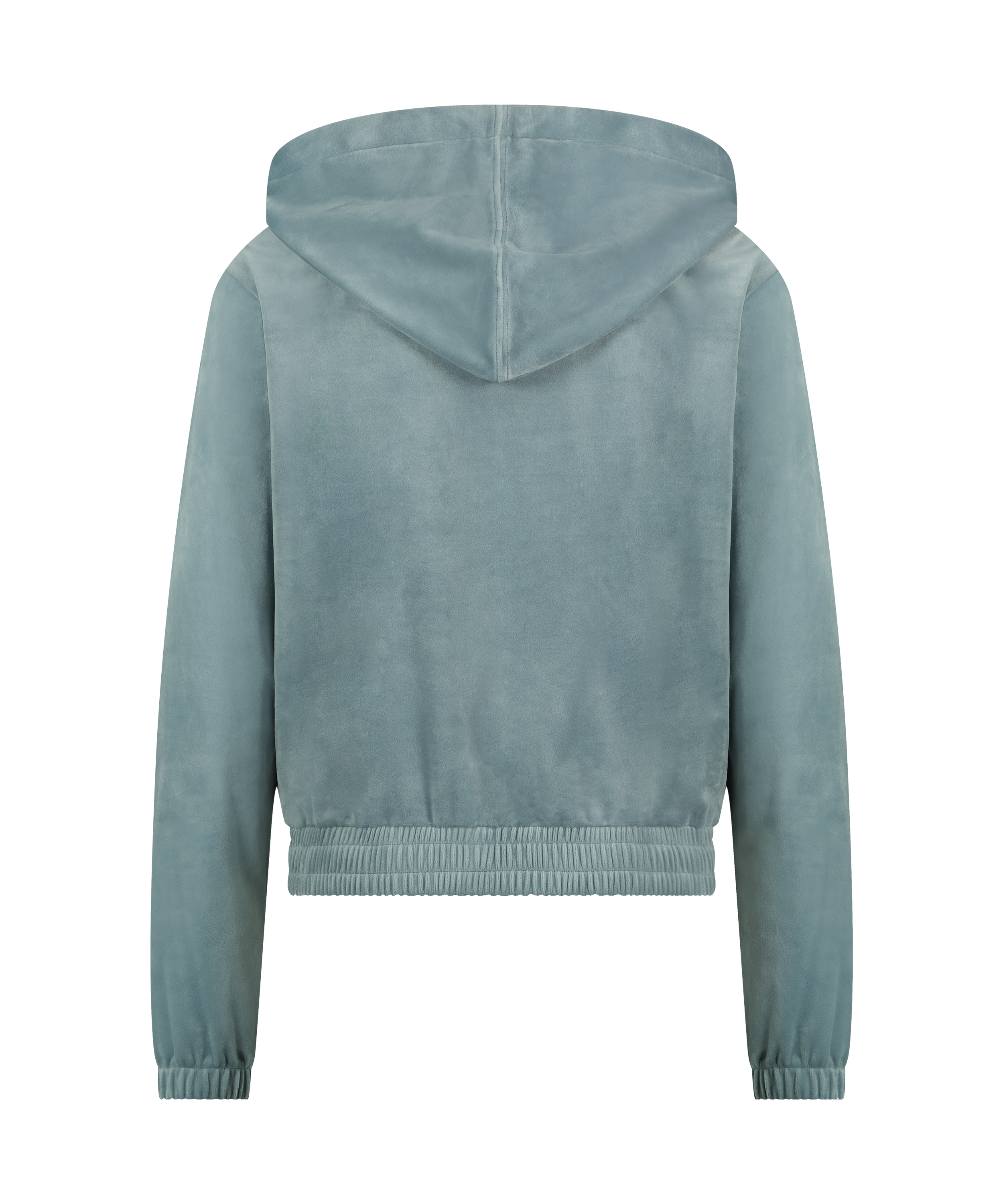 Hoodie Jacke Velours, Blau, main