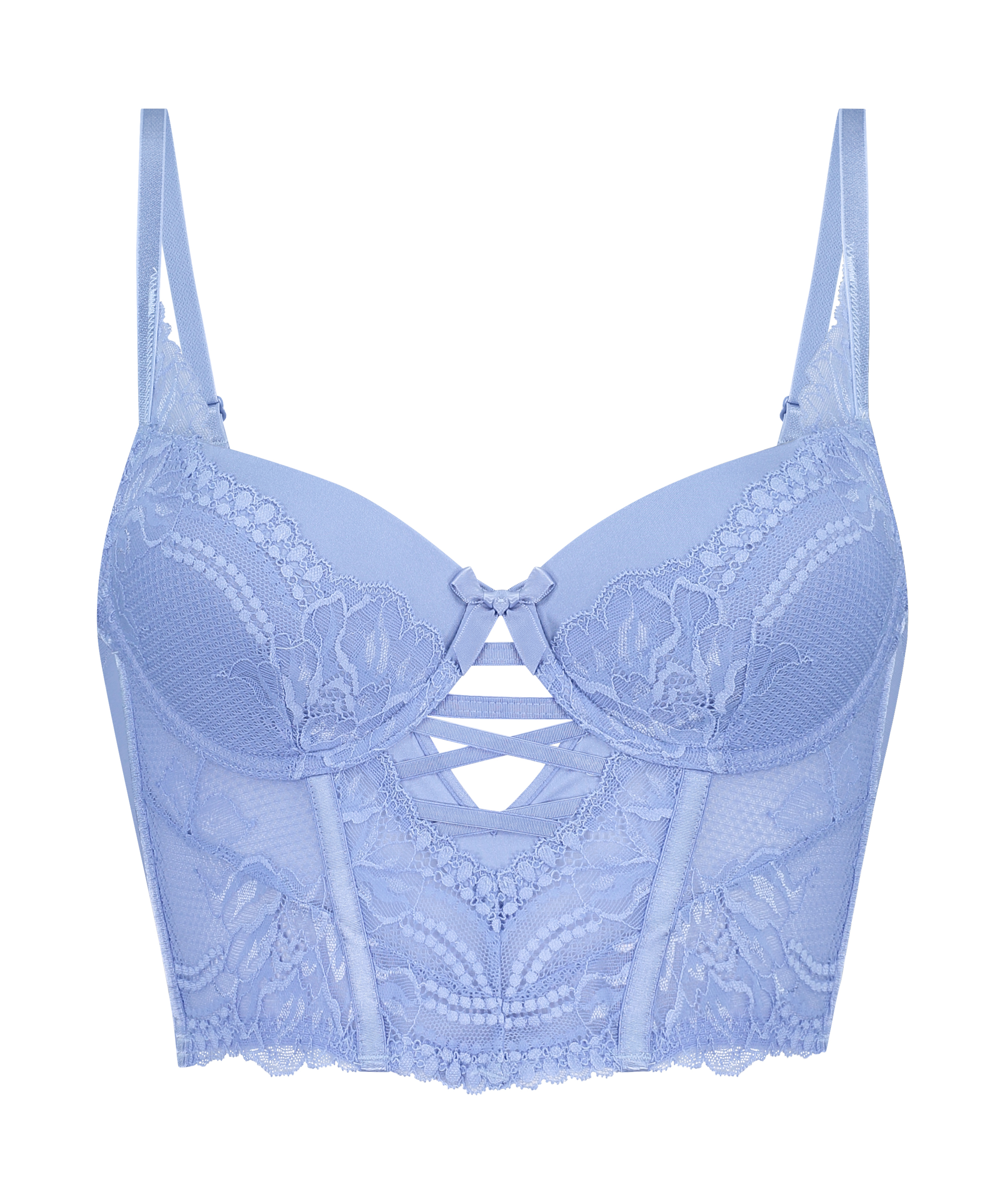 Soutien-gorge rembourré à armatures longline Kimberley, Bleu, main