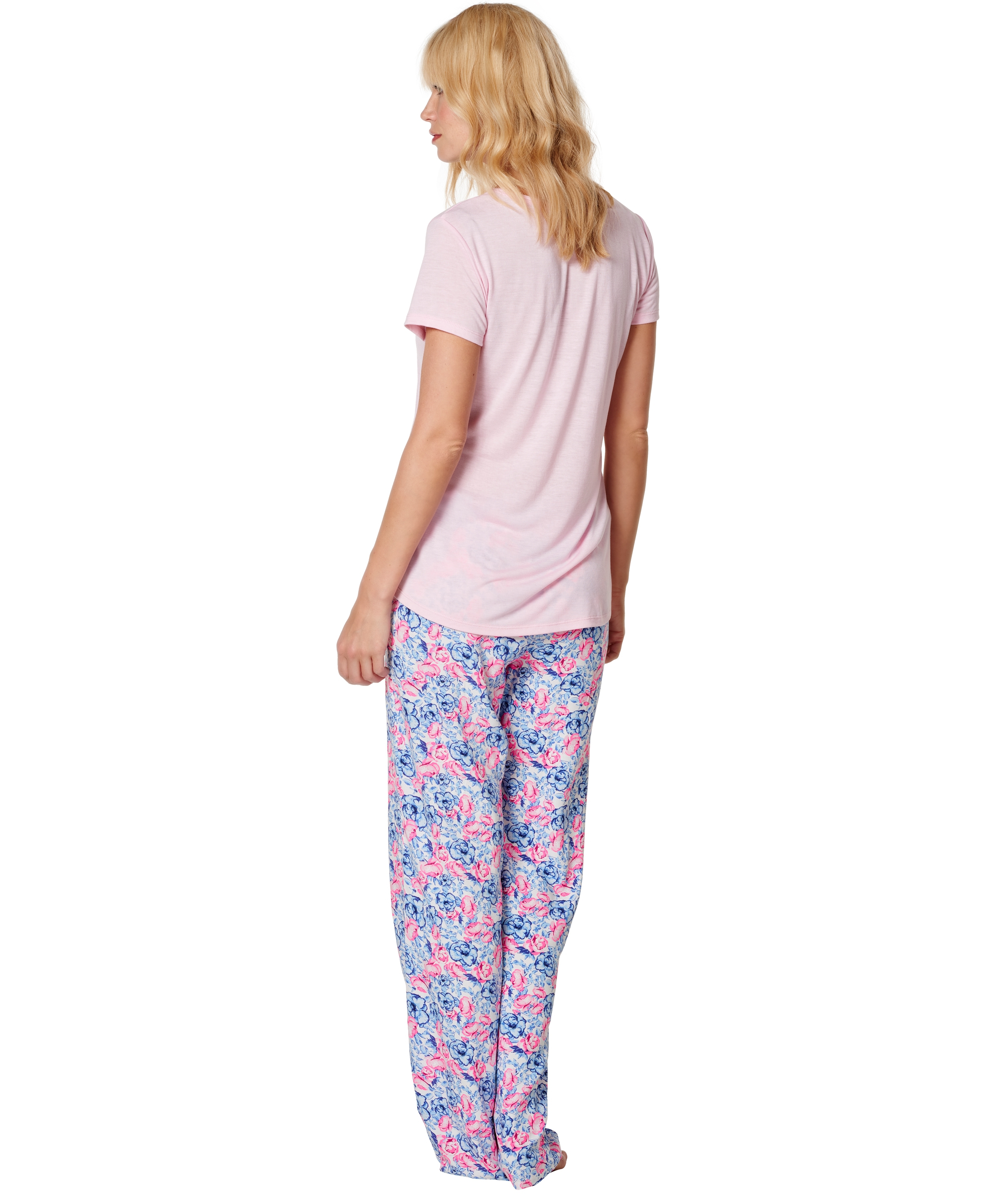 Pyjama pants Fem pants Flower, Bleu, main