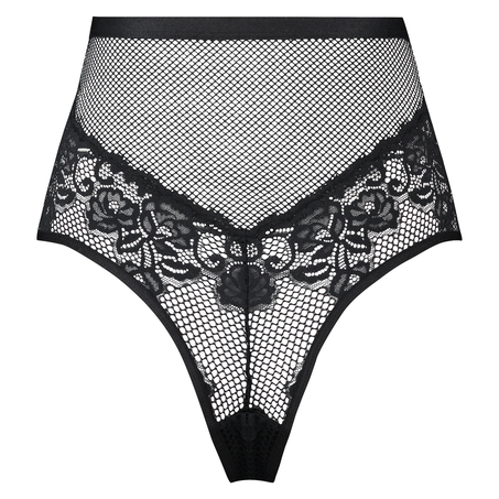 Slip br&eacute;silien Charlie Open Back, Noir