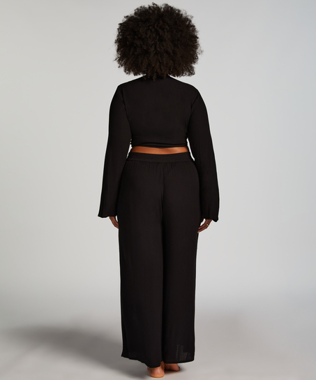 Top Langarm Knot, Schwarz