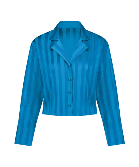 Langarmjacke Satin, Blau