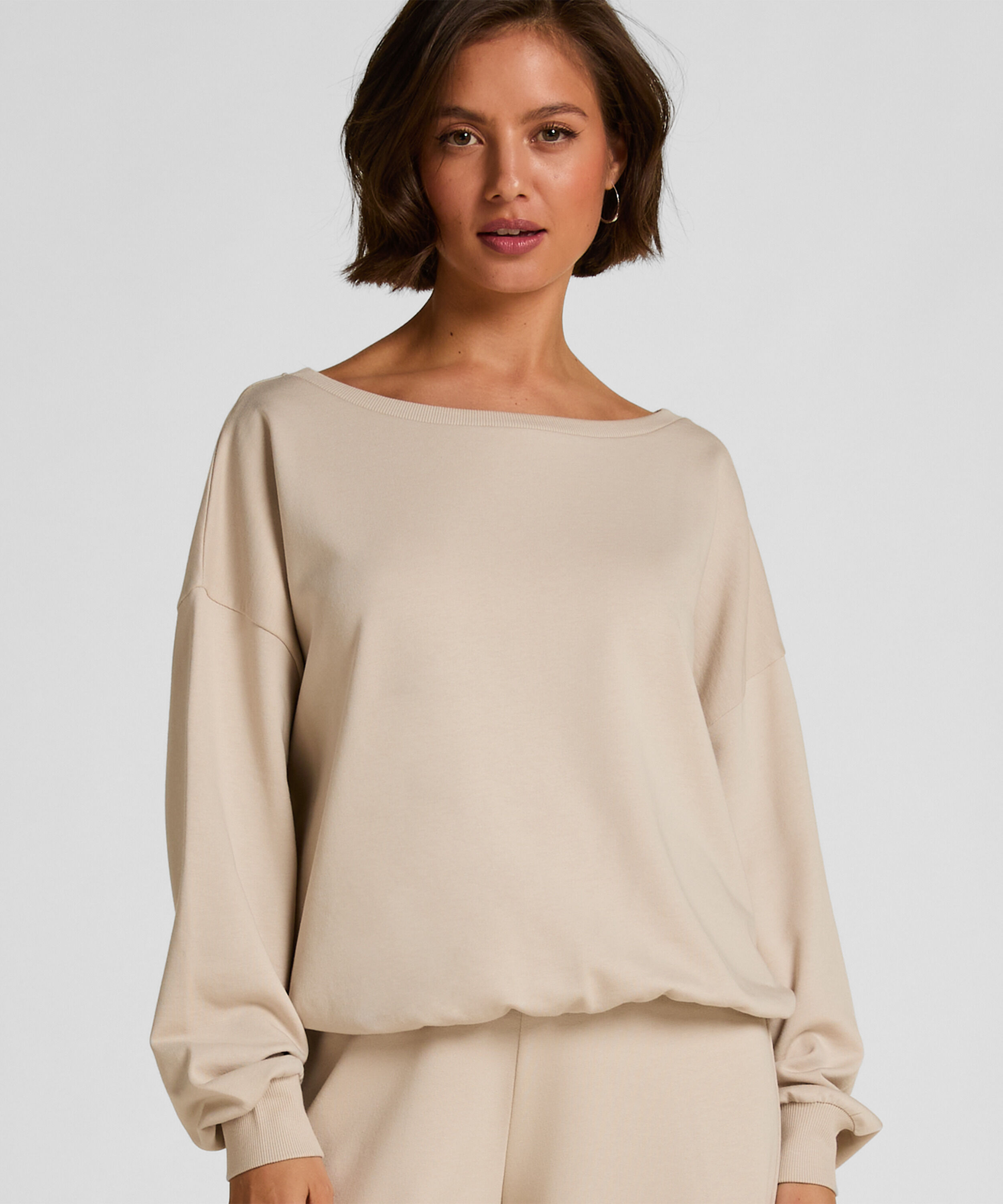 Boatneck Sweater Audrey, Grau