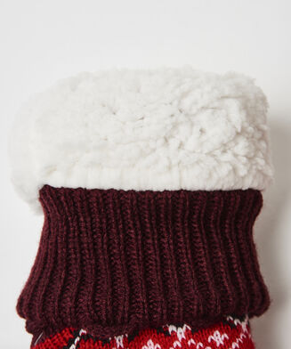 Chaussettes pour pantoufles Fairisle, Rouge