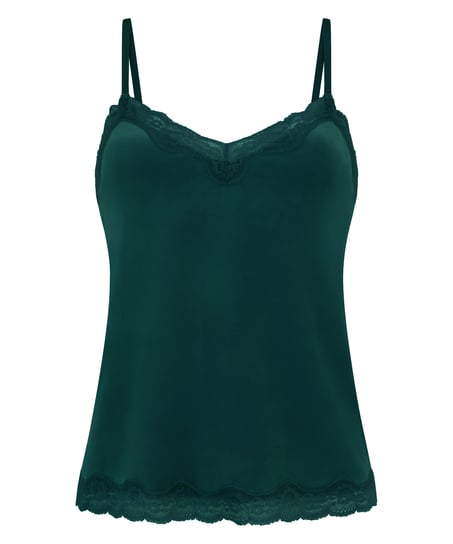 Camisole velours Dentelle, Vert