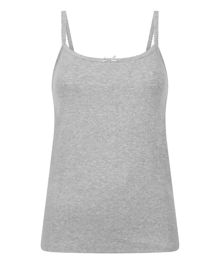 Pointelle-Camisole, Grau