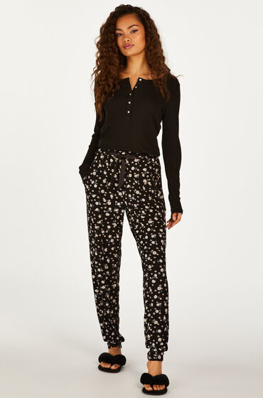 Image of Hunkemöller Pyjamahose Jersey Schwarz