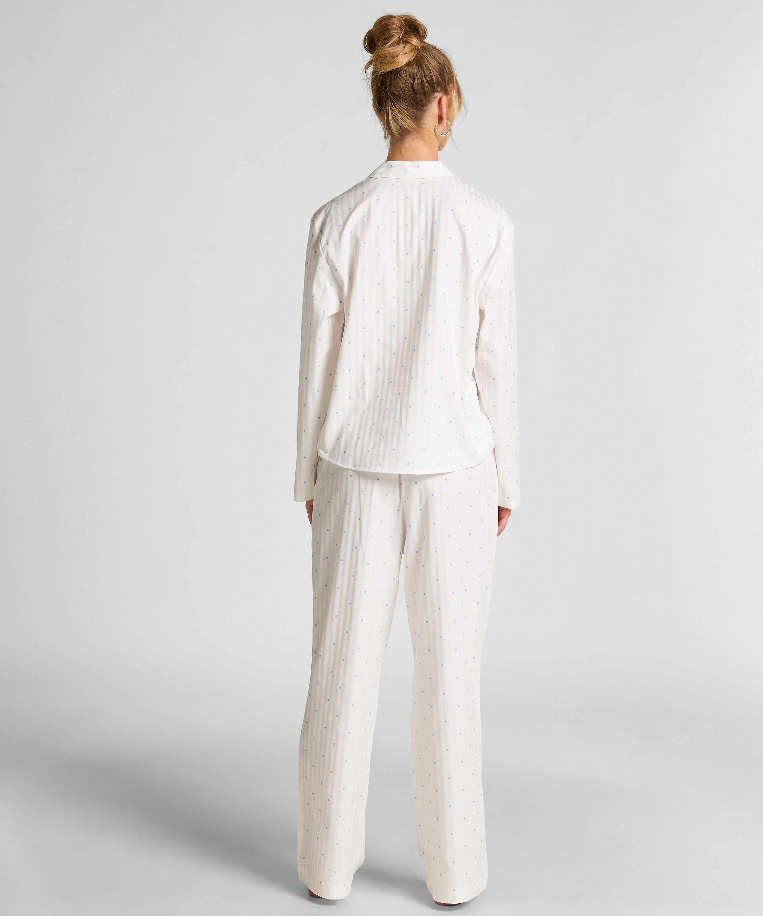 Jacquard Pyjama-Oberteil und Langarm, Blau, main