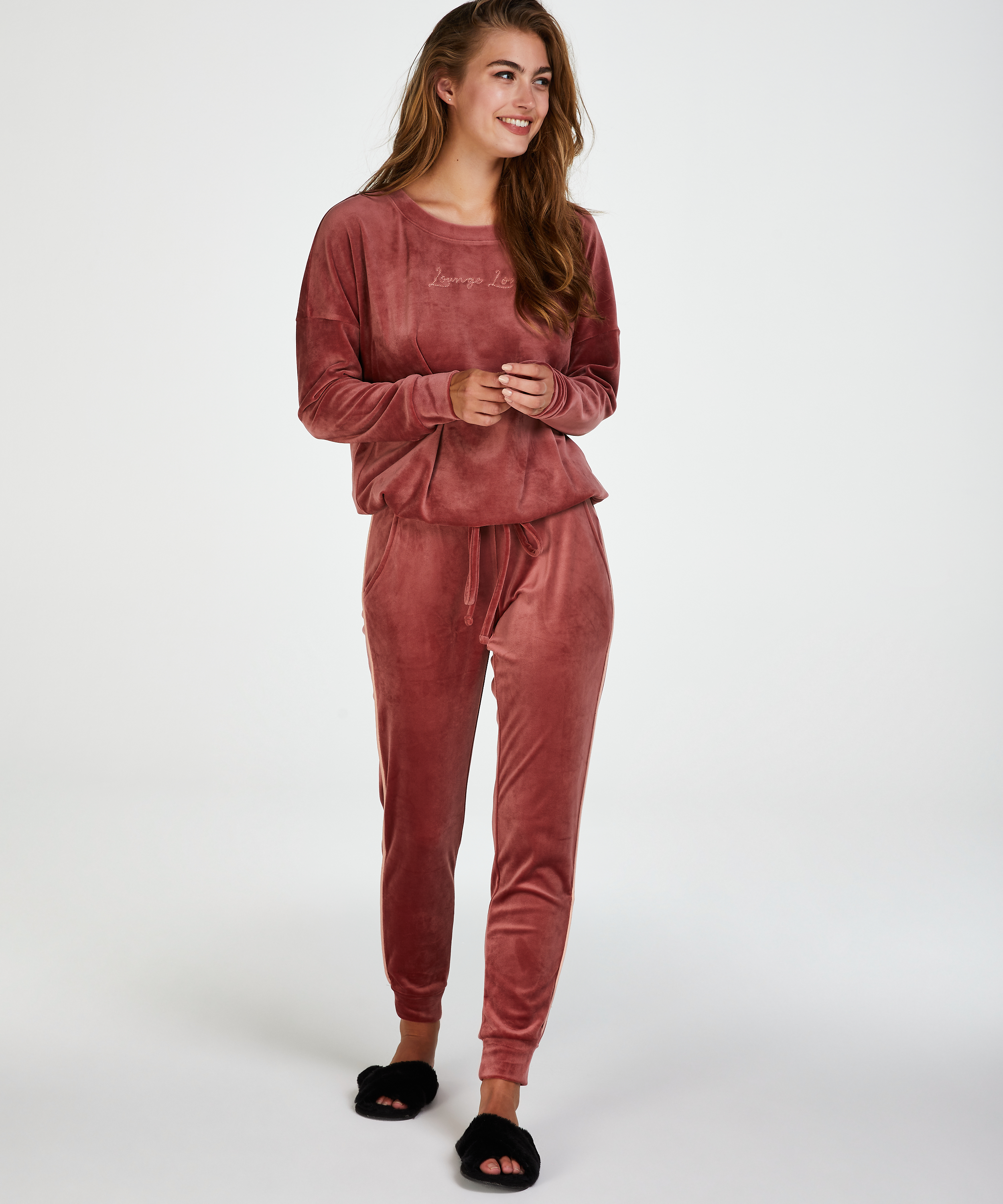 Jogginghose Velours, Rose, main