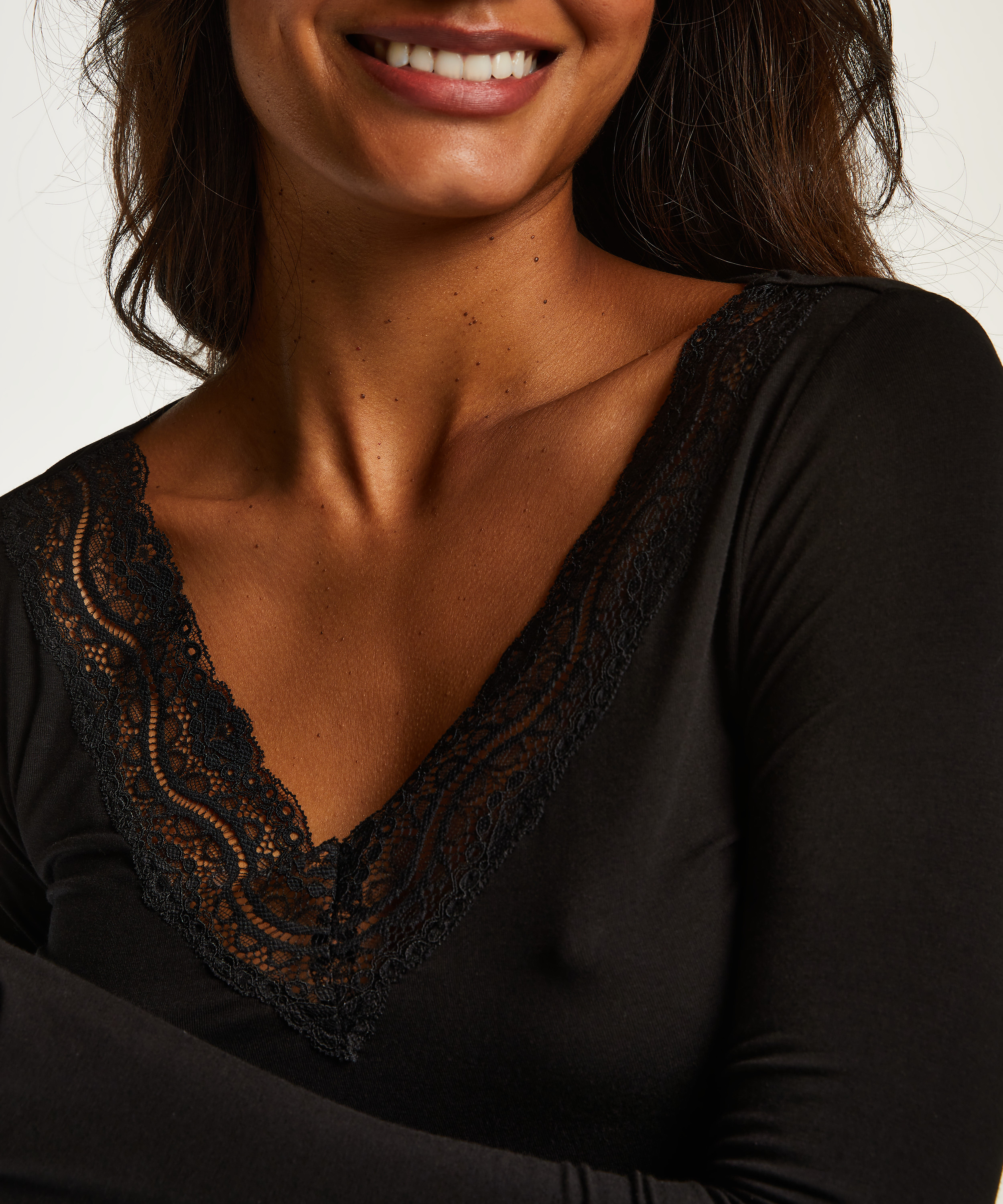 Pyjamaset mit langen Ärmeln Dahlia, Schwarz, main