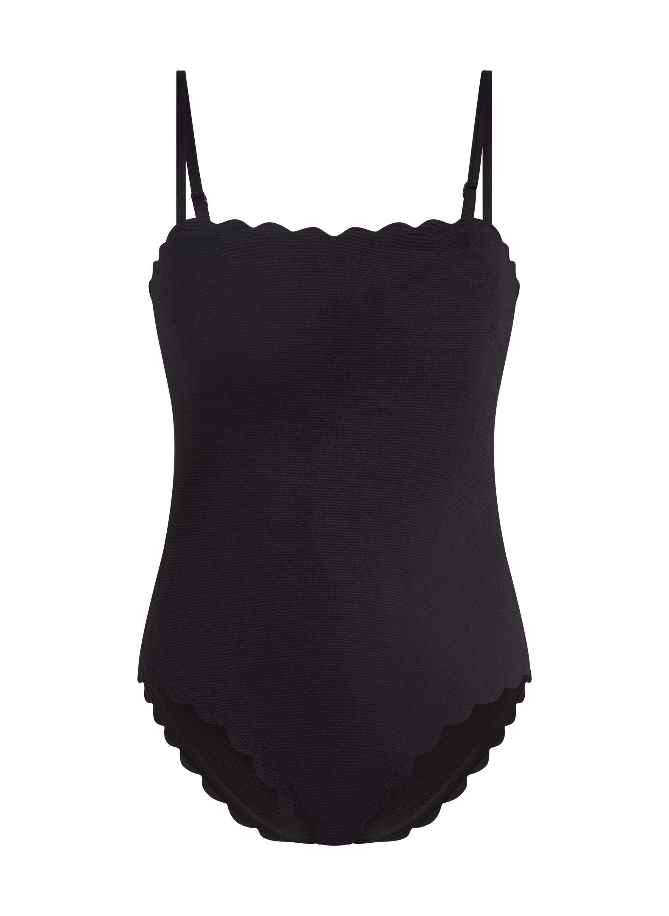 Maillot de bain Bandeau Scallop, Noir Maillot de bain Bandeau Scallop, Noir