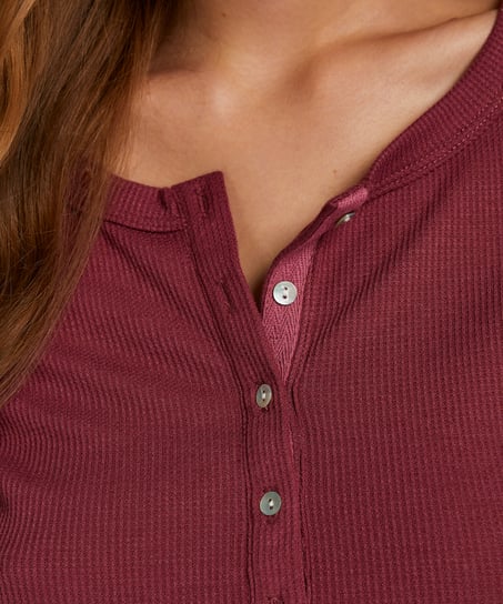 Langarm-Pyjamatop, Rot