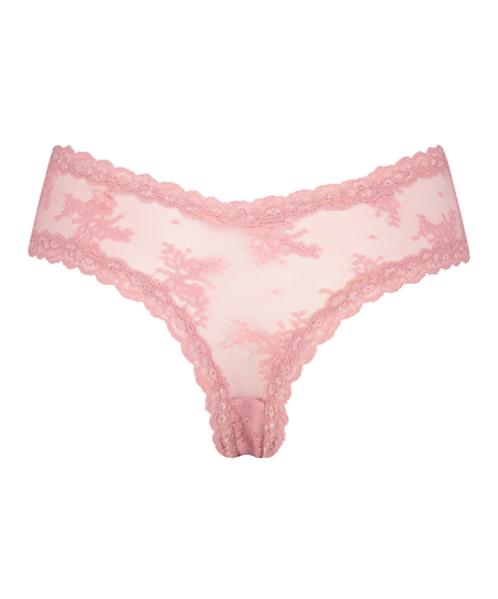 Slip brésilien V-shape mesh, Rose